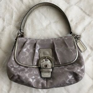Coach Canvas Silver Shoulder Bag